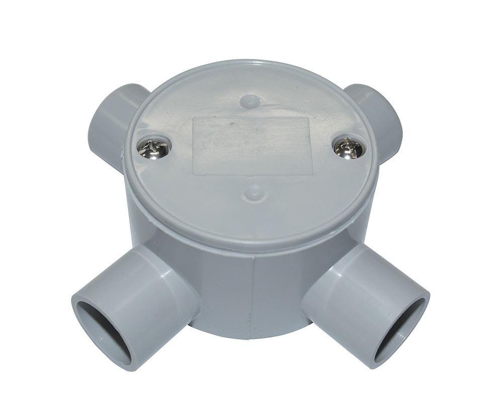 Shallow 25mm 4 Way Conduit Junction Box PNG Shallow 25mm 4 Way